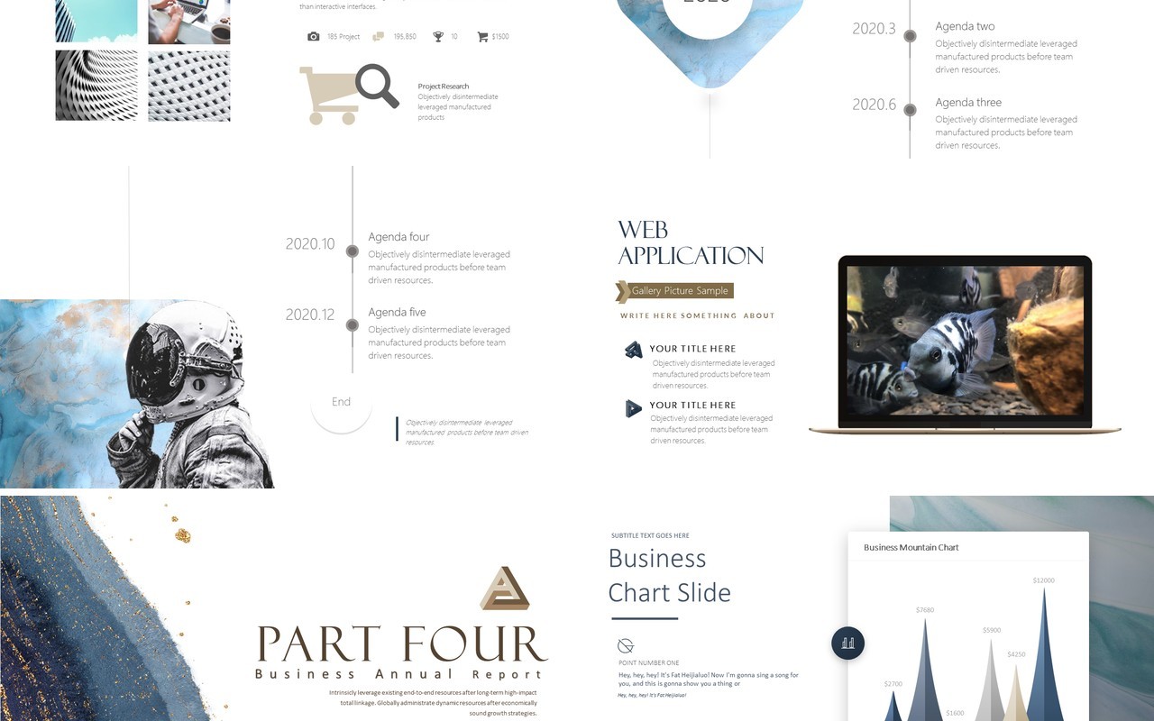 高端商务企业年度报告工作汇报PPT模板Business annual report