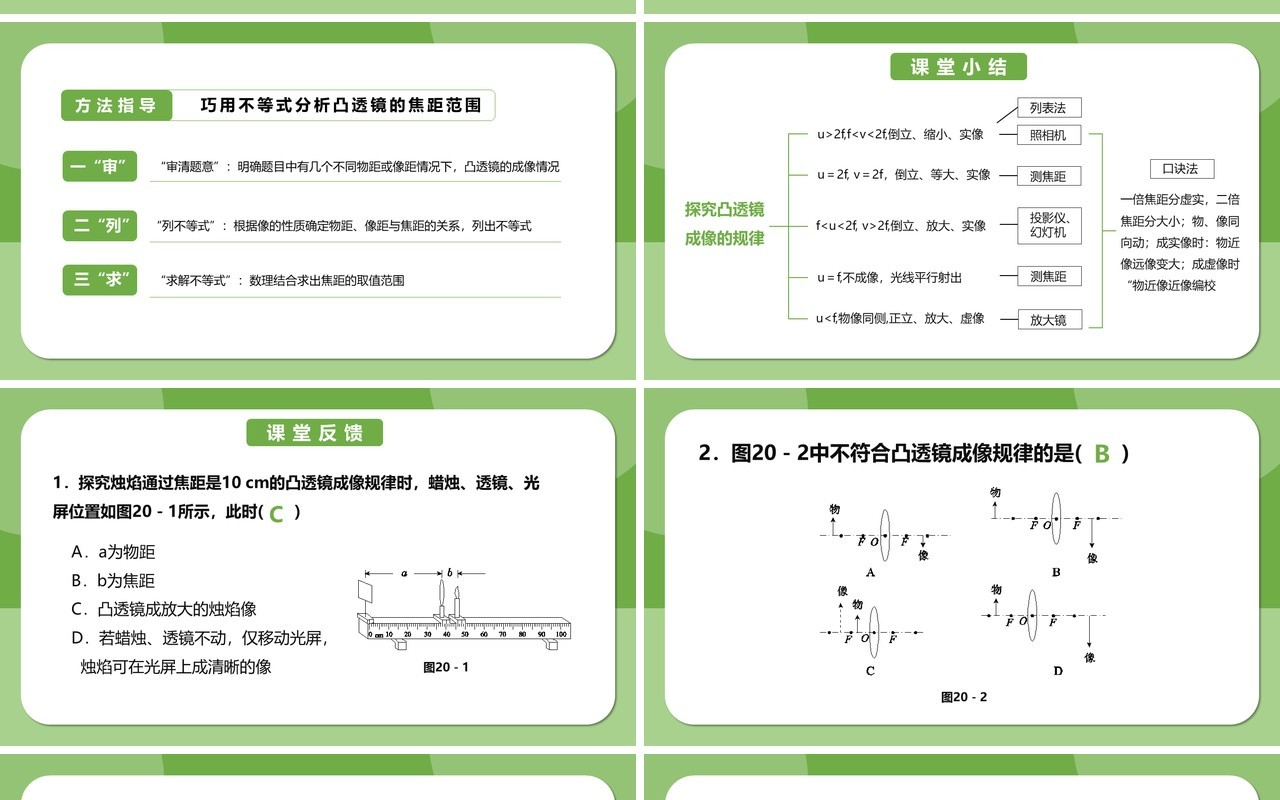 部编版5.3第五章凸透镜成像的规律八年级物理课件PPT模版
