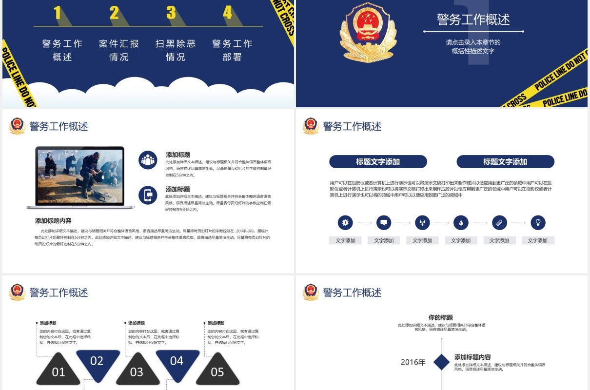 警务公安警察工作汇报总结计划党政PPT模板