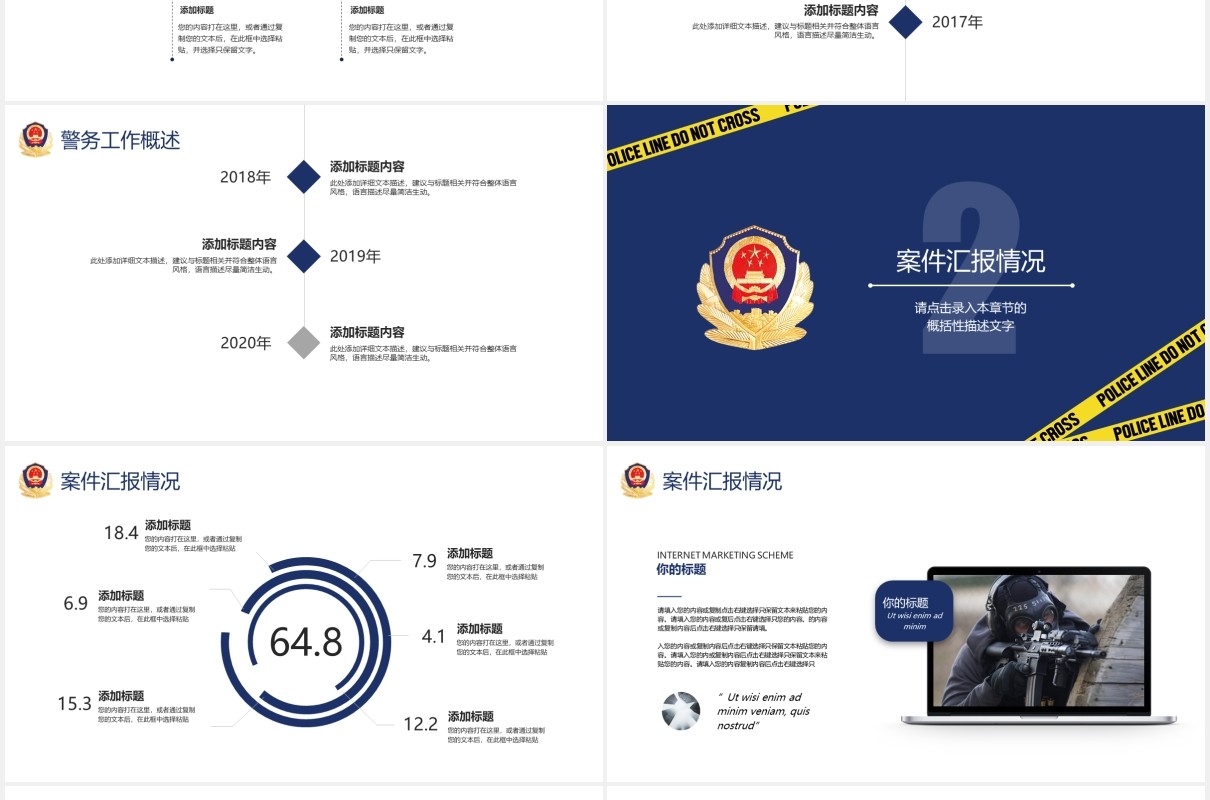 警务公安警察工作汇报总结计划党政PPT模板
