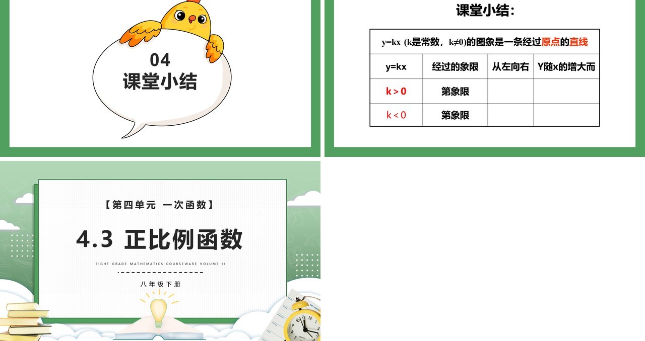 部编版八年级数学下册正比例函数课件PPT模板