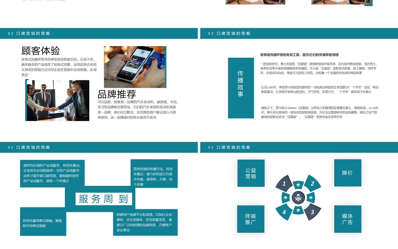 蓝色工作计划口碑营销总结报告PPT模板