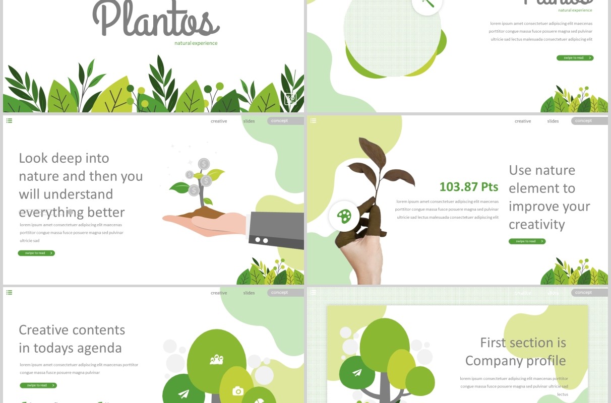 教育信息工作通用PPT模板版式设计Plantos Powerpoint Template