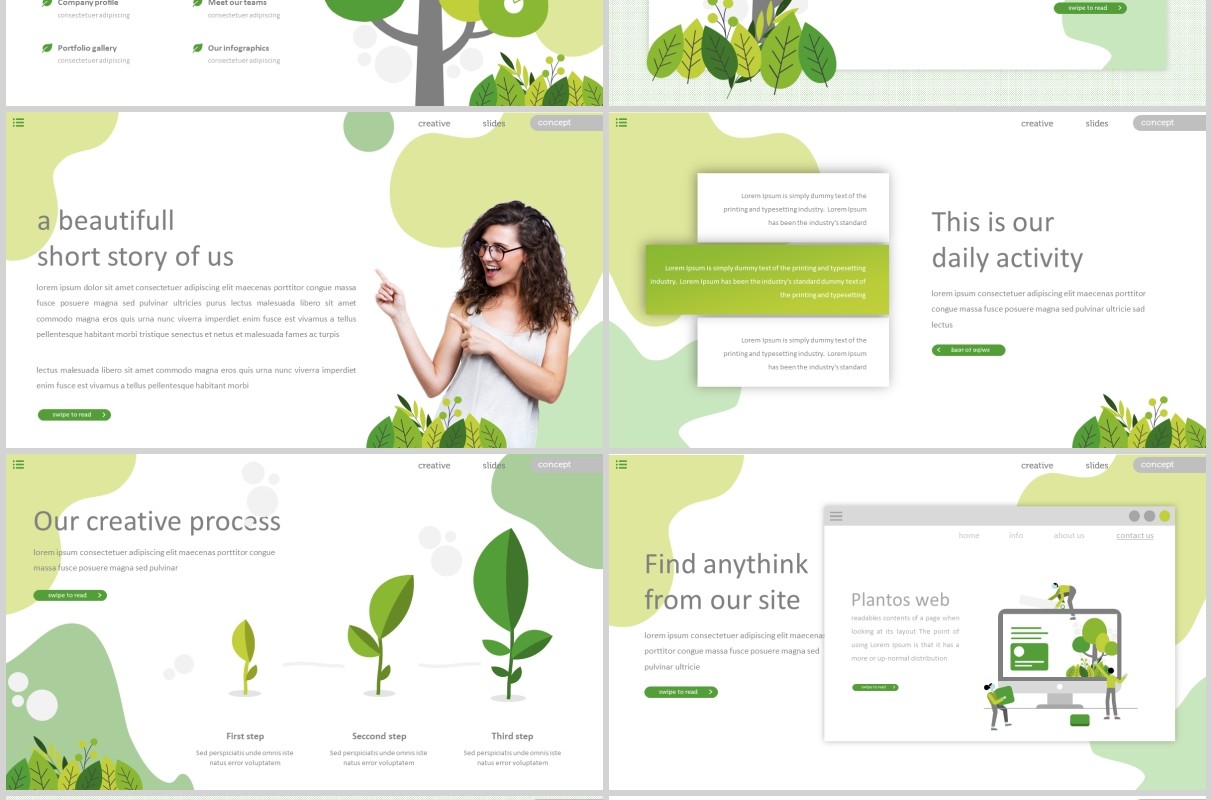 教育信息工作通用PPT模板版式设计Plantos Powerpoint Template