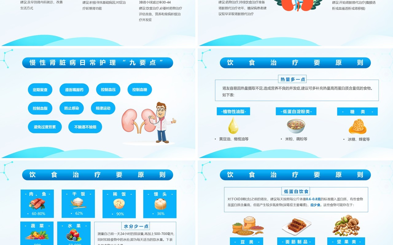 蓝色卡通风世界肾脏日知识介绍PPT模板