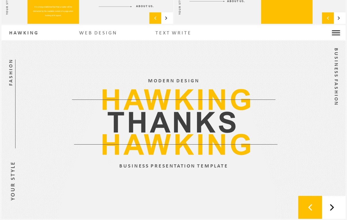 简约高端欧美工作报告计划汇报PPT模板Hawking - Powerpoint Template