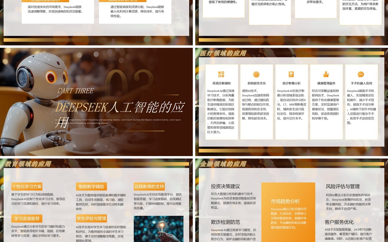 棕色商务风DeepSeek人工智能介绍PPT模板