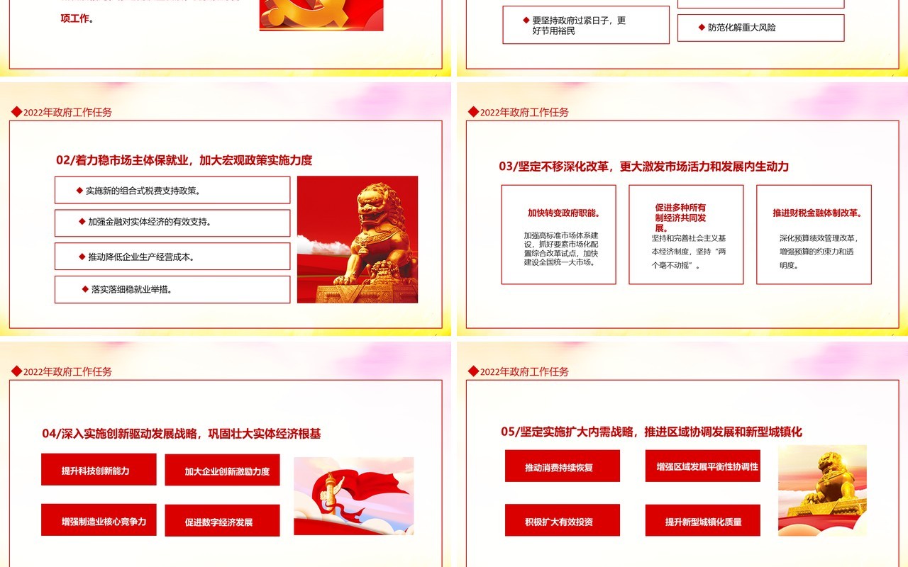 关注两会聚焦两会政府工作报告解读动态PPT模板