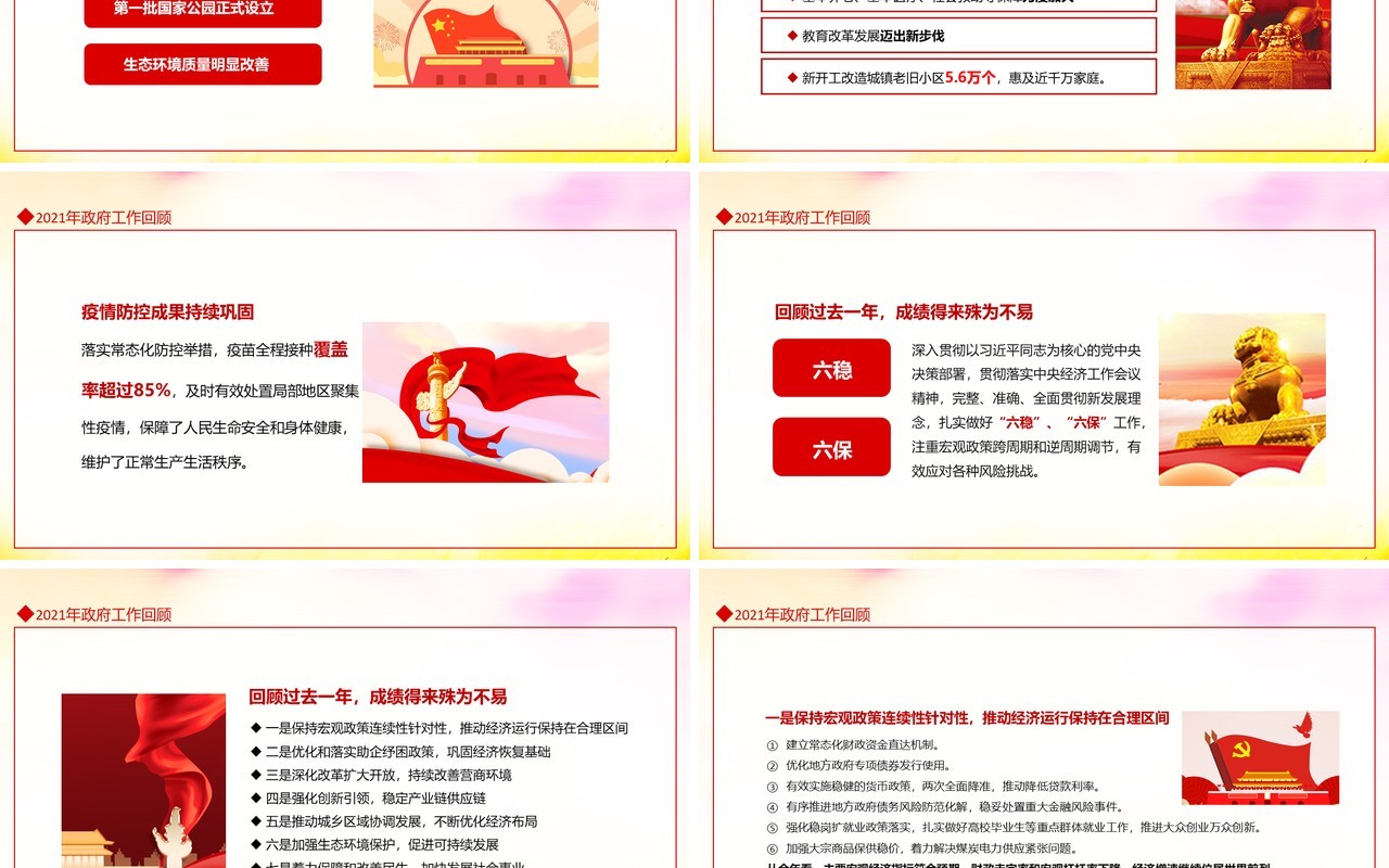 关注两会聚焦两会政府工作报告解读动态PPT模板