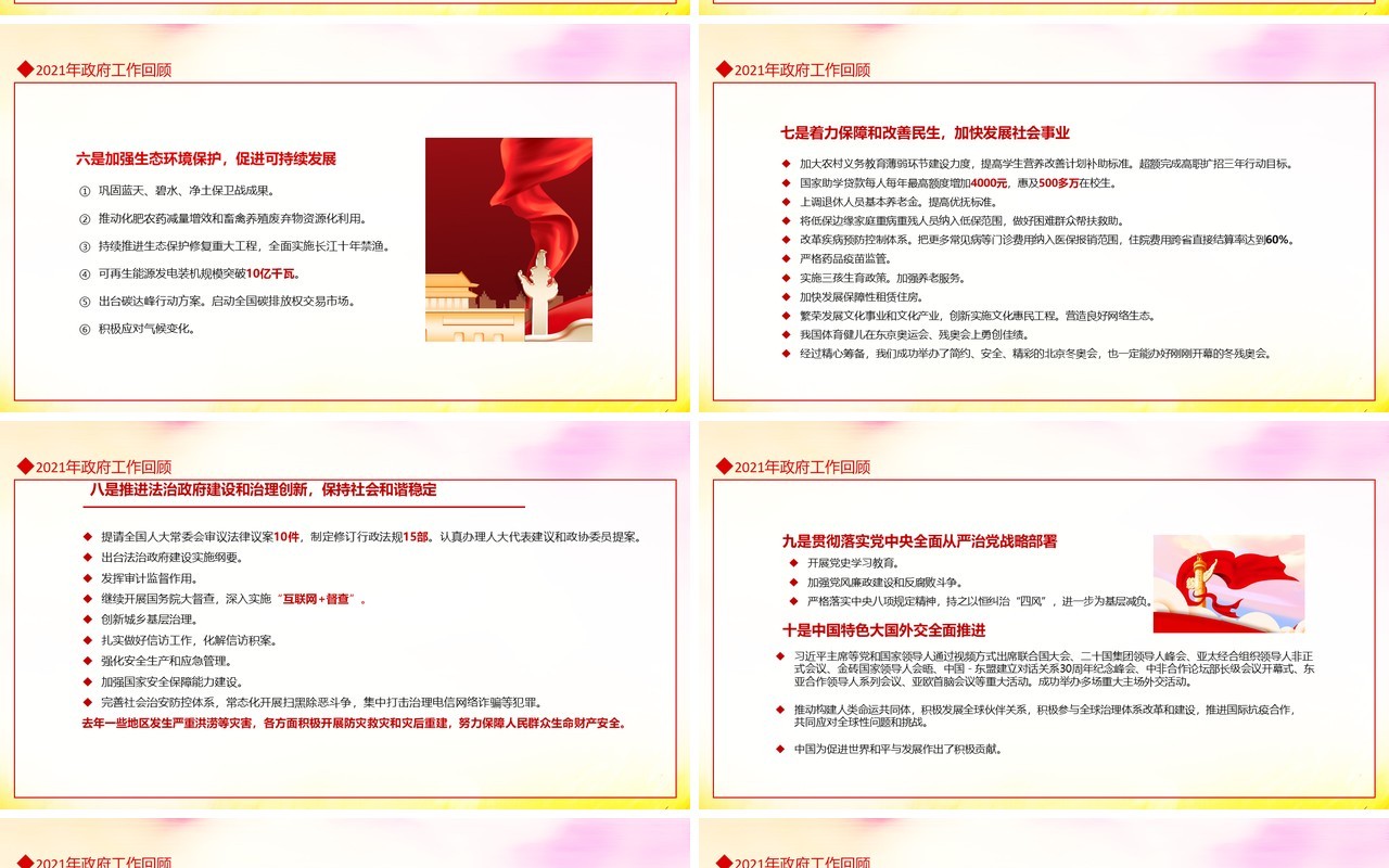 关注两会聚焦两会政府工作报告解读动态PPT模板