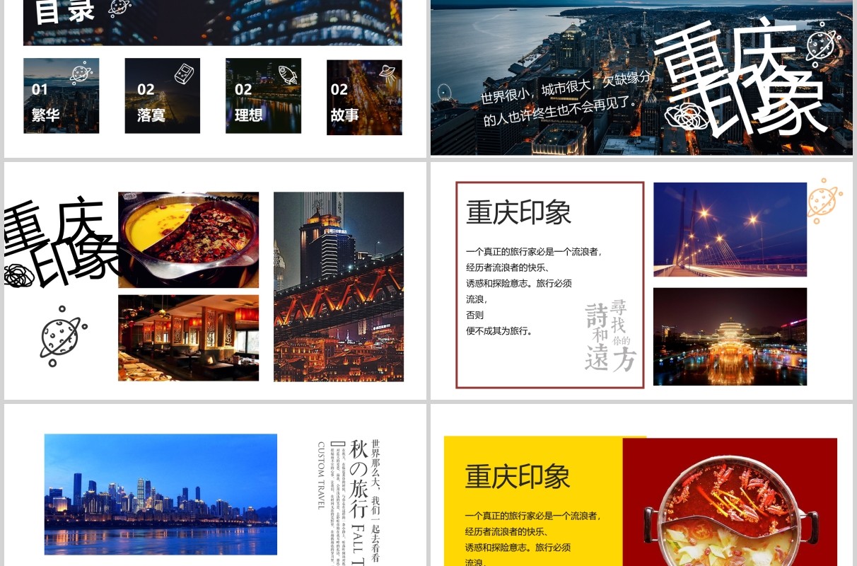 重庆印象宣传介绍推广PPT旅游模板