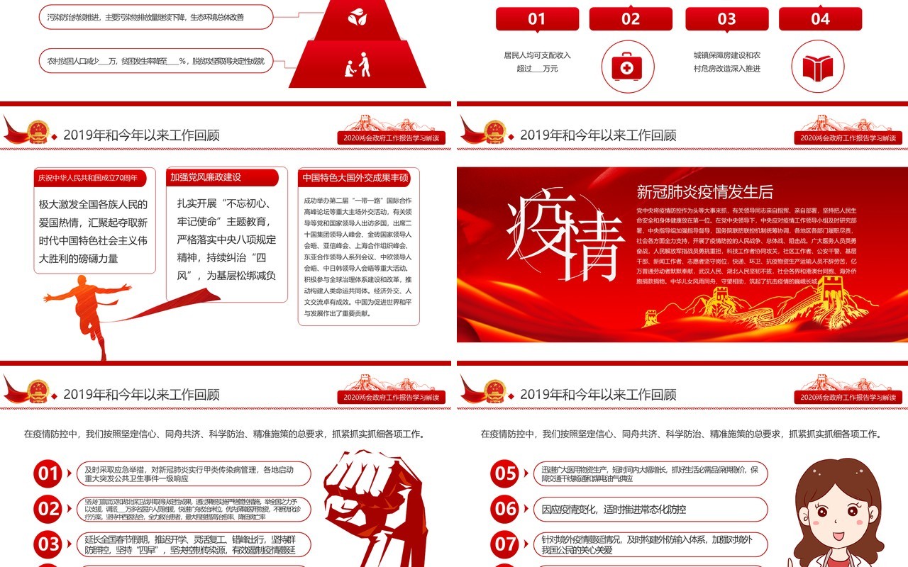 十三届全国两会政府工作报告学习解读党建讲稿PPT模板