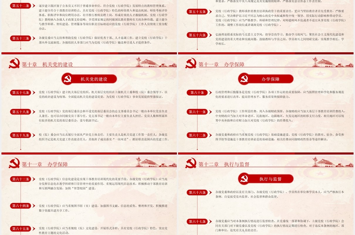 中国共产党党校（行政学院）工作条例学习解读党建党政PPT模板