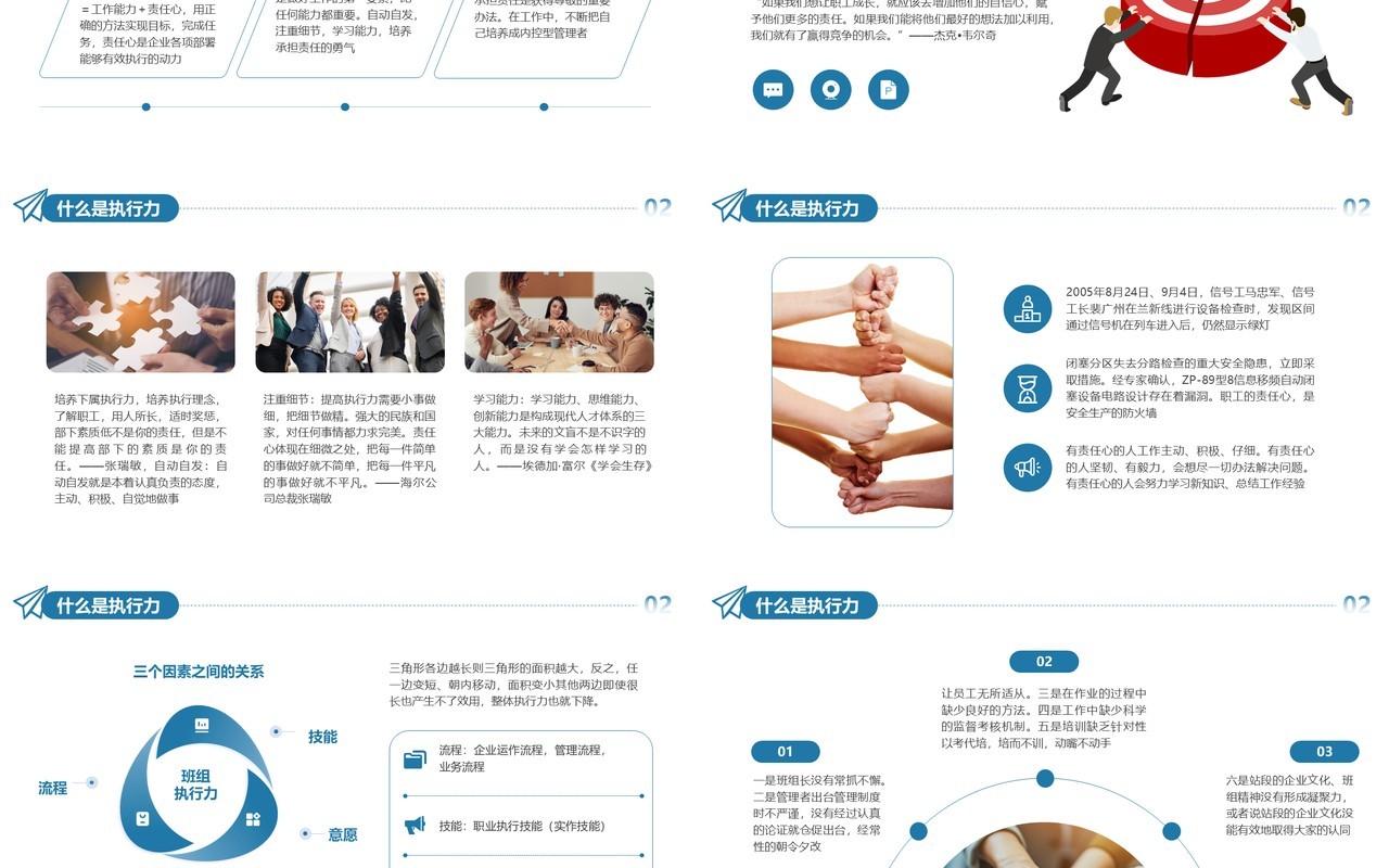 蓝色商务风班组凝聚力企业培训PPT模版