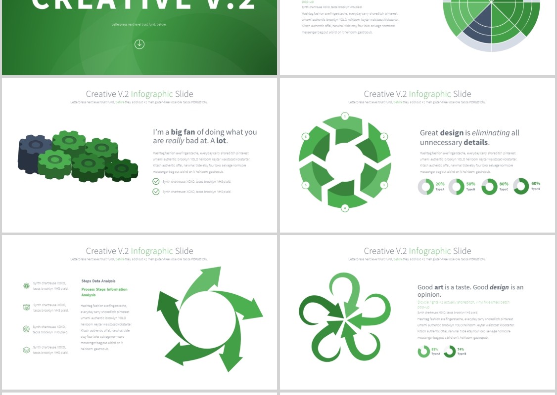 创意PPT信息图表模板Creative V.2 PowerPoint Infographics Slides