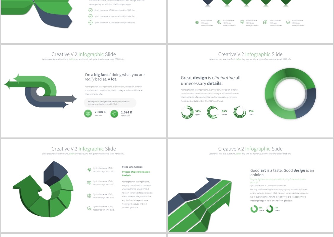 创意PPT信息图表模板Creative V.2 PowerPoint Infographics Slides