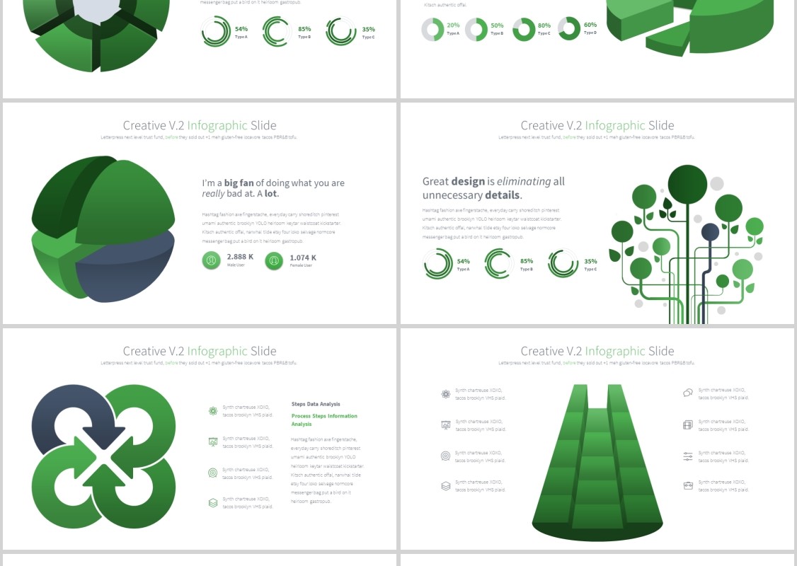 创意PPT信息图表模板Creative V.2 PowerPoint Infographics Slides