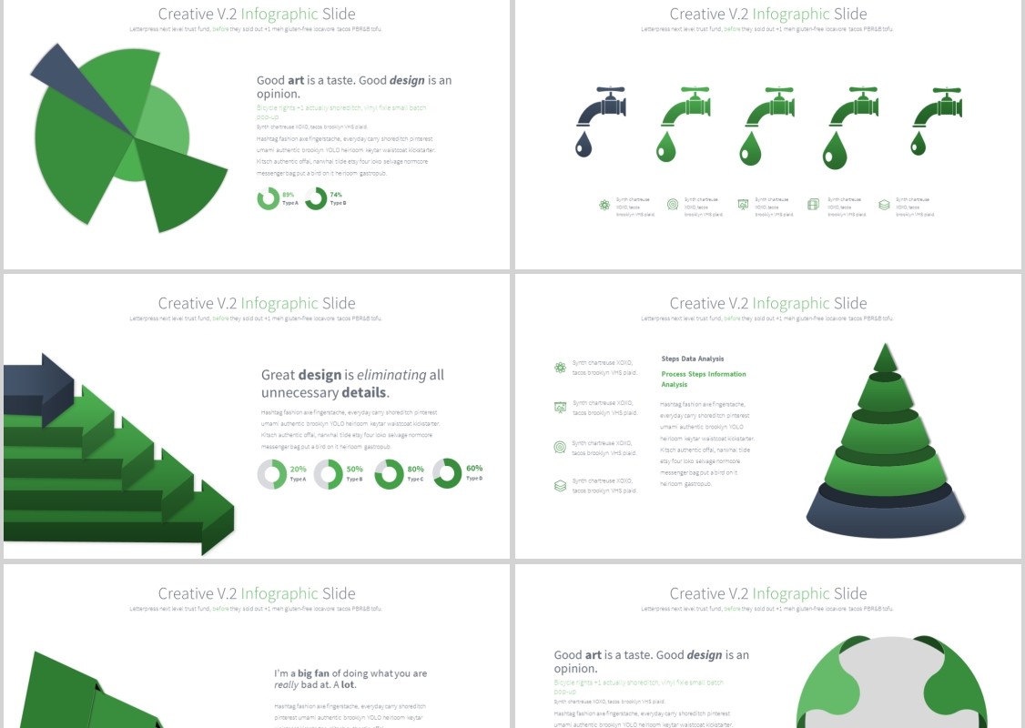 创意PPT信息图表模板Creative V.2 PowerPoint Infographics Slides