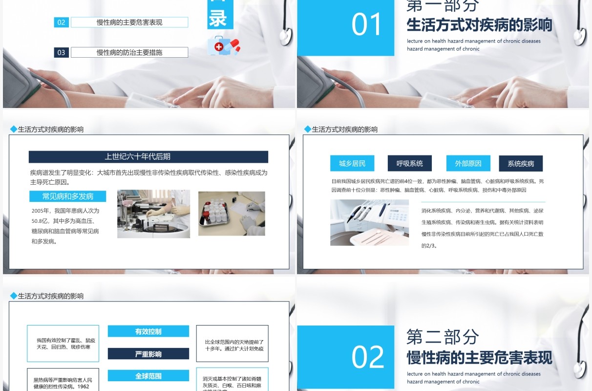 慢性病危害防治健康管理讲座动态PPT模板