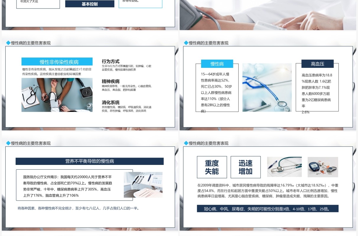 慢性病危害防治健康管理讲座动态PPT模板