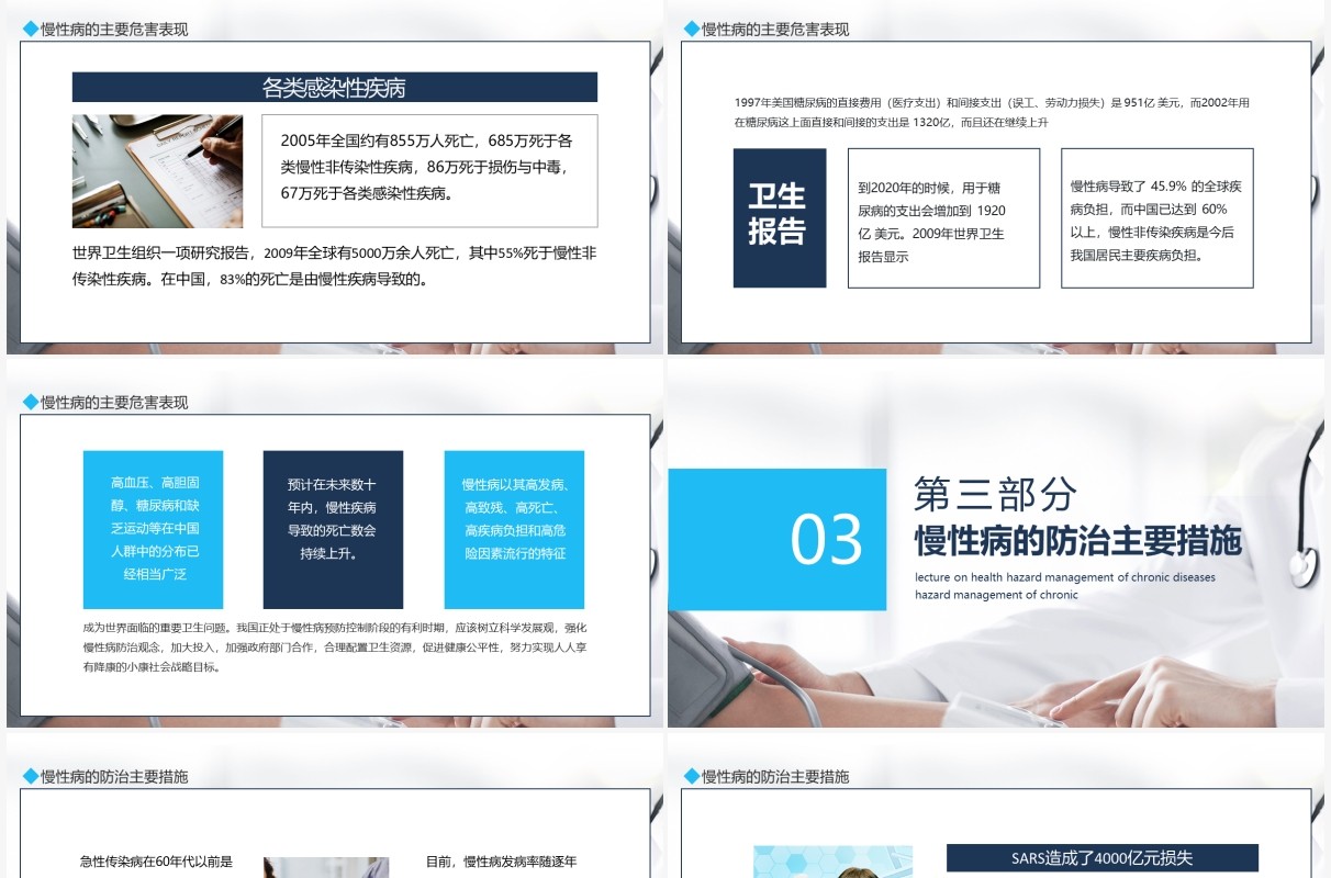 慢性病危害防治健康管理讲座动态PPT模板