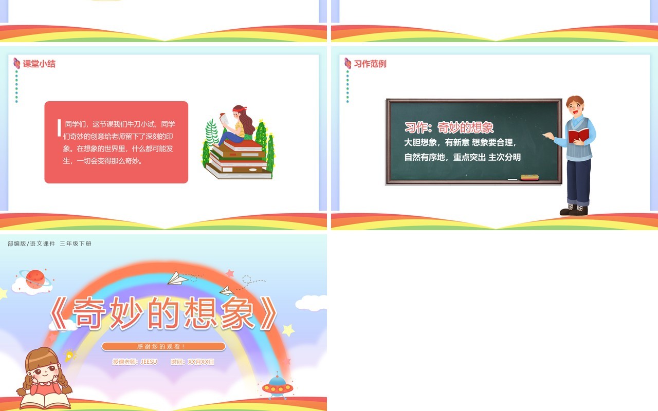 部编版三年级语文下册奇妙的想象课件PPT模板