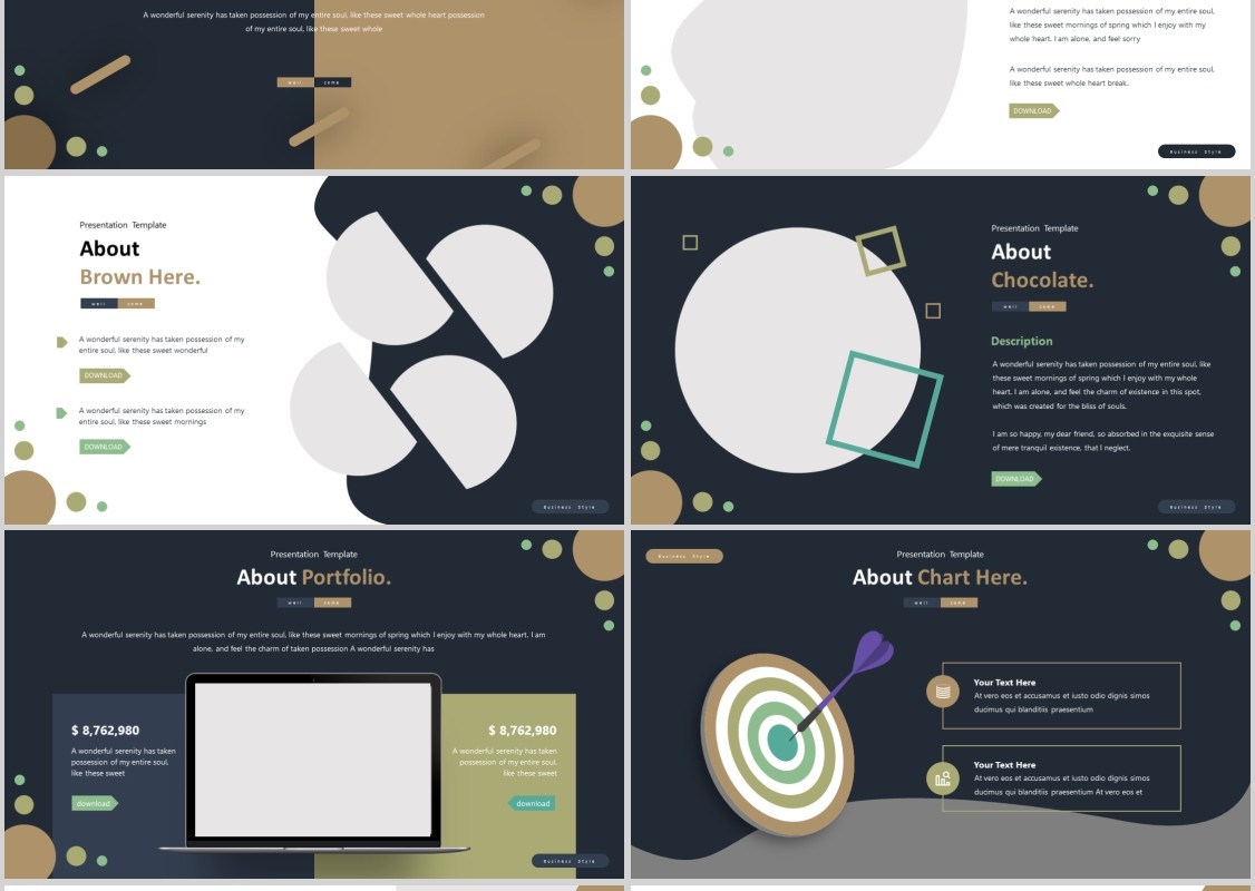 巧克力产品计划书美食餐饮PPT模板Chocolata Powerpoint Template