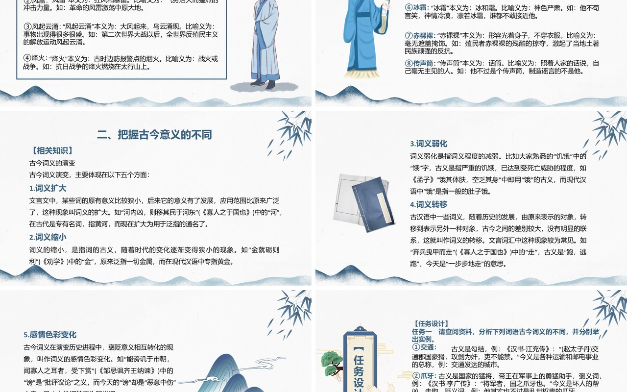 部编版高中语文必修一把握古今词义的联系与区别课件PPT模板