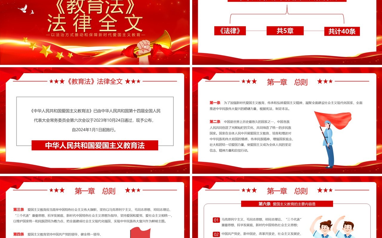深入学习贯彻爱国主义教育法PPT模板