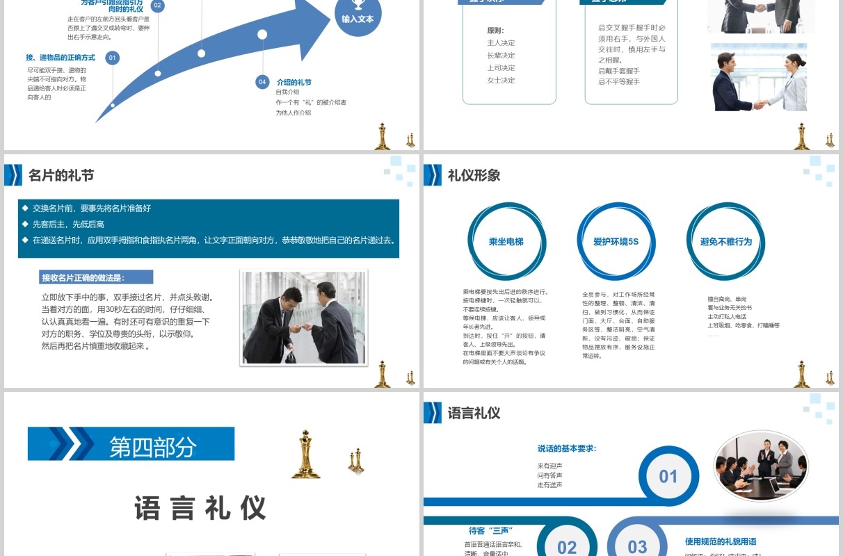 商务银行礼仪培训课件PPT模板