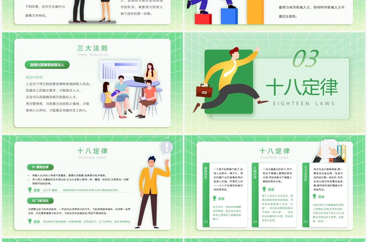 绿色卡通风职场心理学培训PPT模板