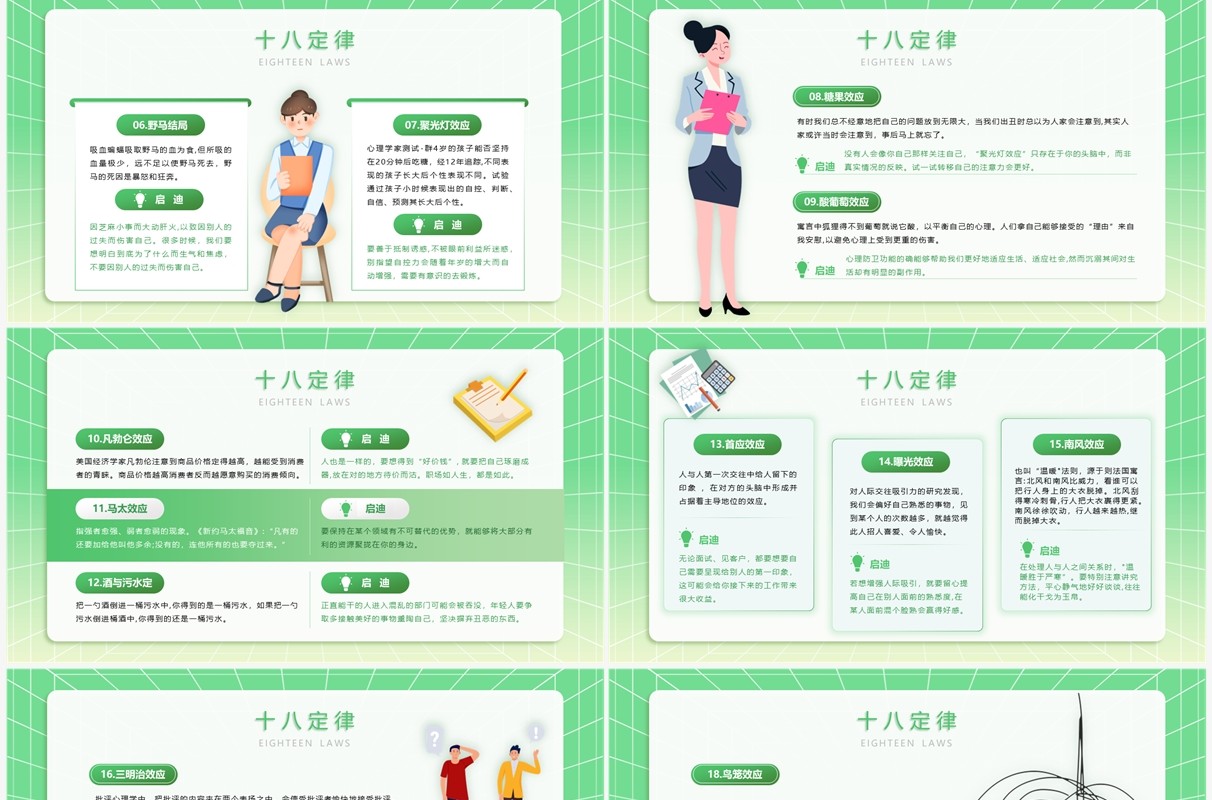 绿色卡通风职场心理学培训PPT模板
