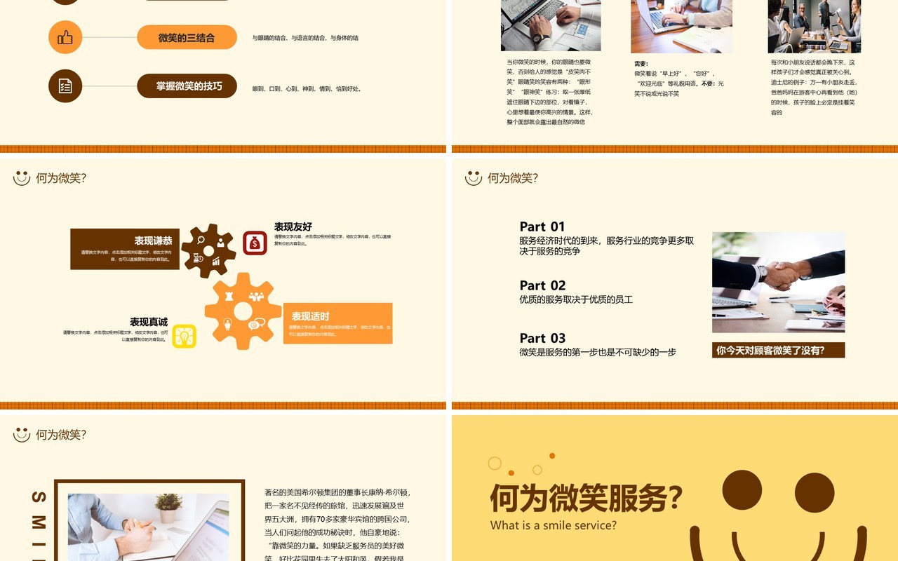 微笑服务培训教程动态PPT模板