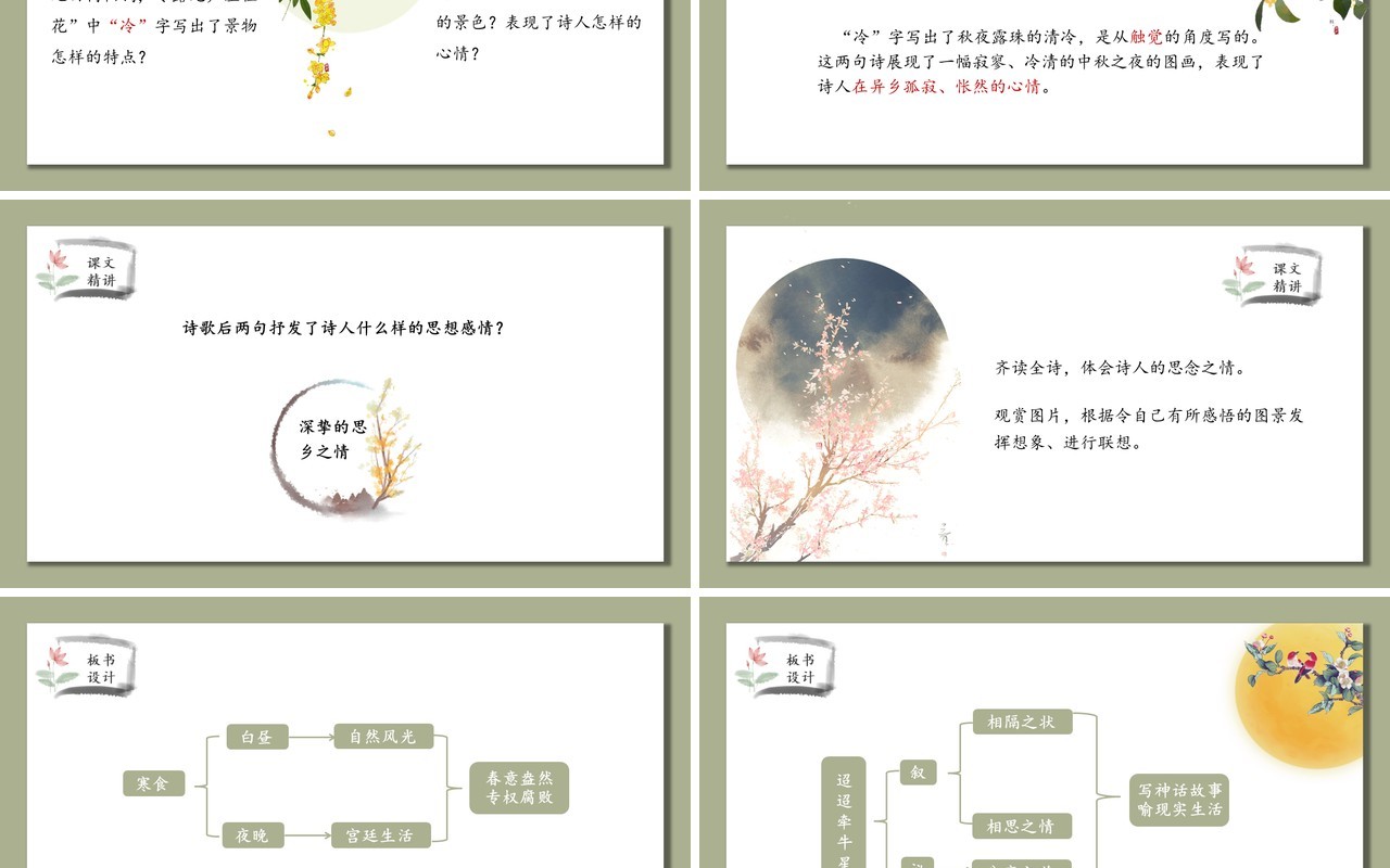 部编版六年级语文下册古诗三首课件PPT模板