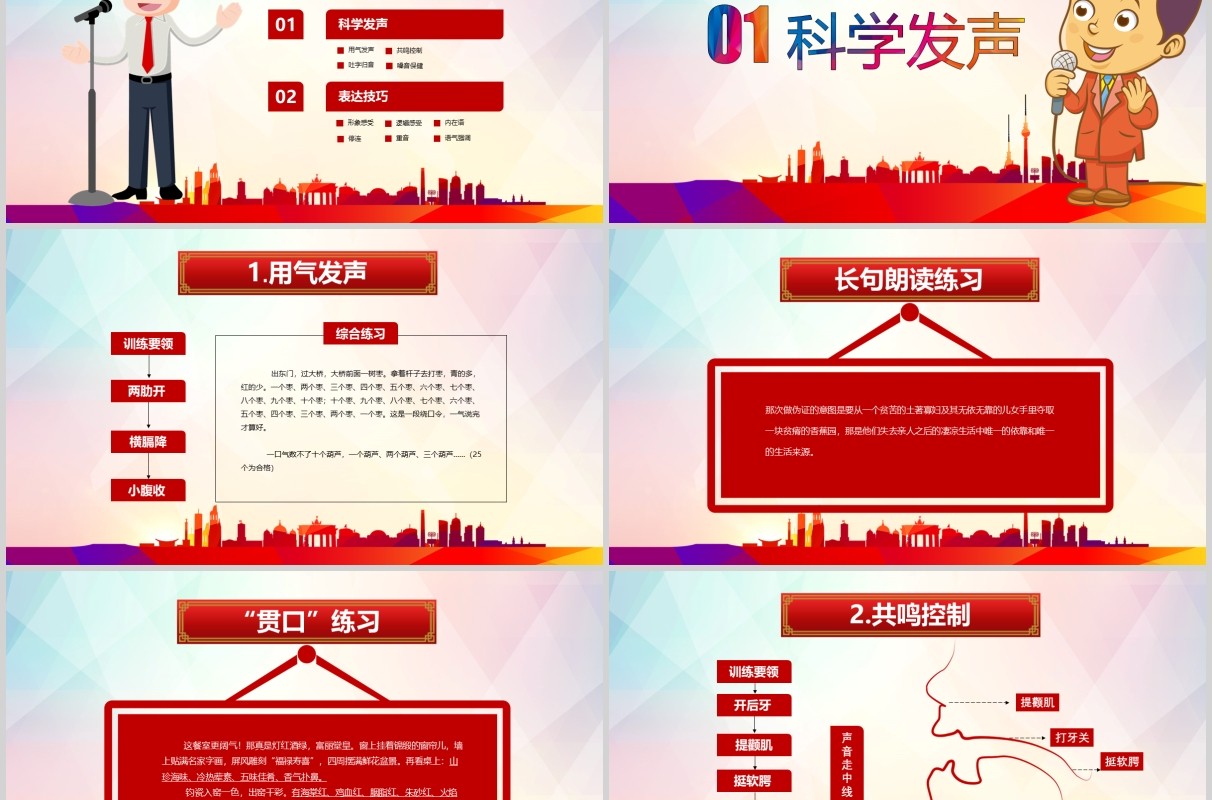 科学发声与表达技巧讲师主持人演讲培训PPT课件模板