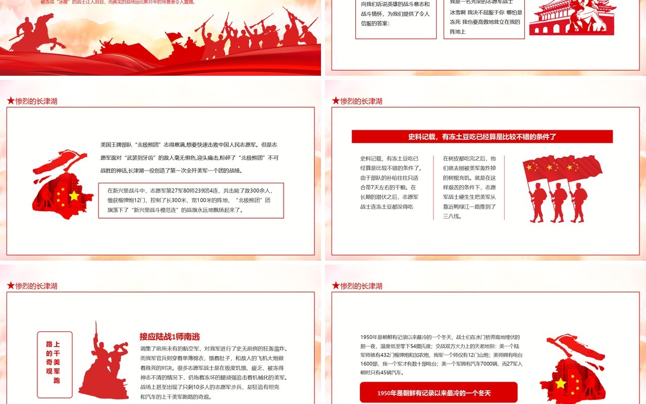 铭记伟大胜利捍卫和平正义长津湖战役动态PPT模板