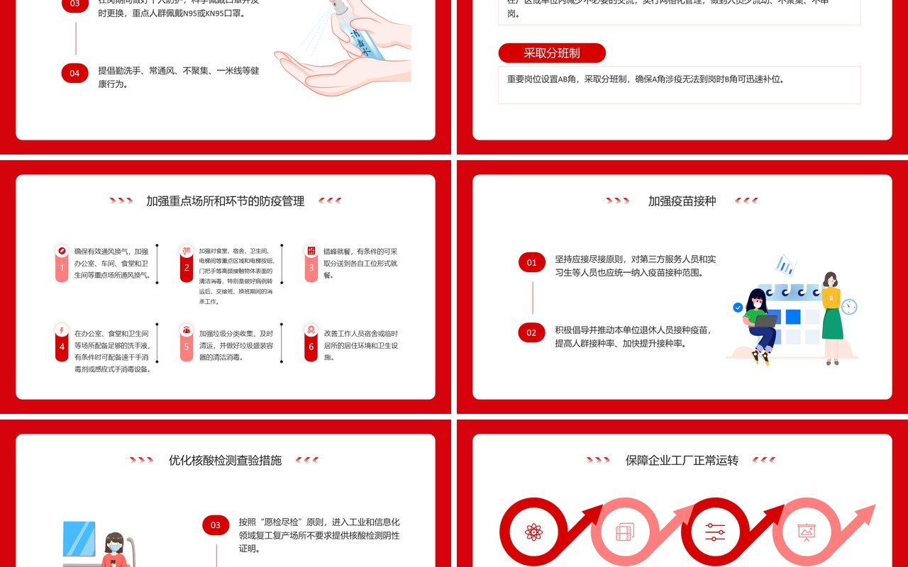 红色中国风节后复工安全教育防疫篇PPT模板