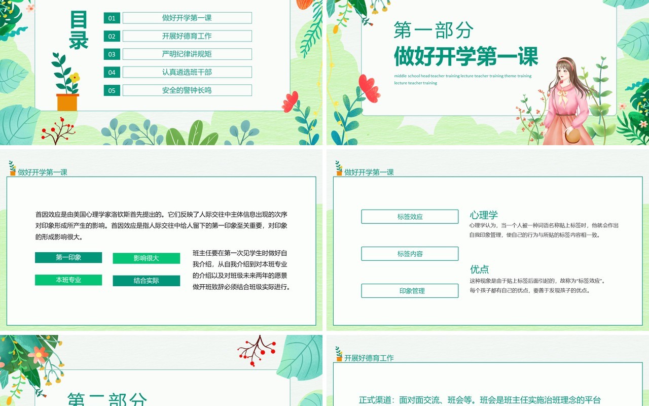 中学生班主任培训讲座教师培训主题动态PPT模板
