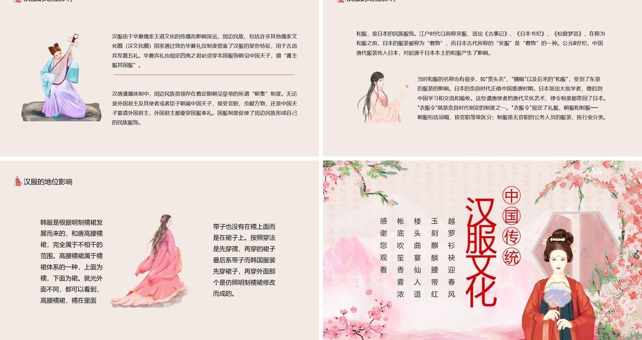 中国传统文化汉服文化动态PPT模板