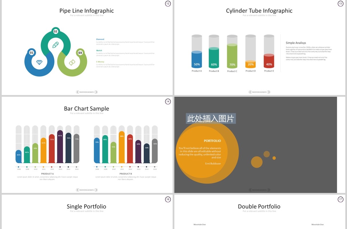 创意公司宣传介绍组织结构图PPT图片排版模板Mayangkawis Powerpoint