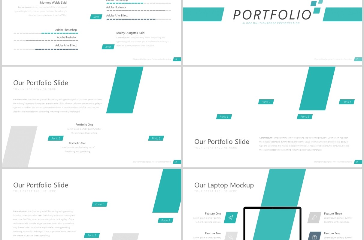 公司介绍企业简介PPT模板信息图表Slopegen Powerpoint Template