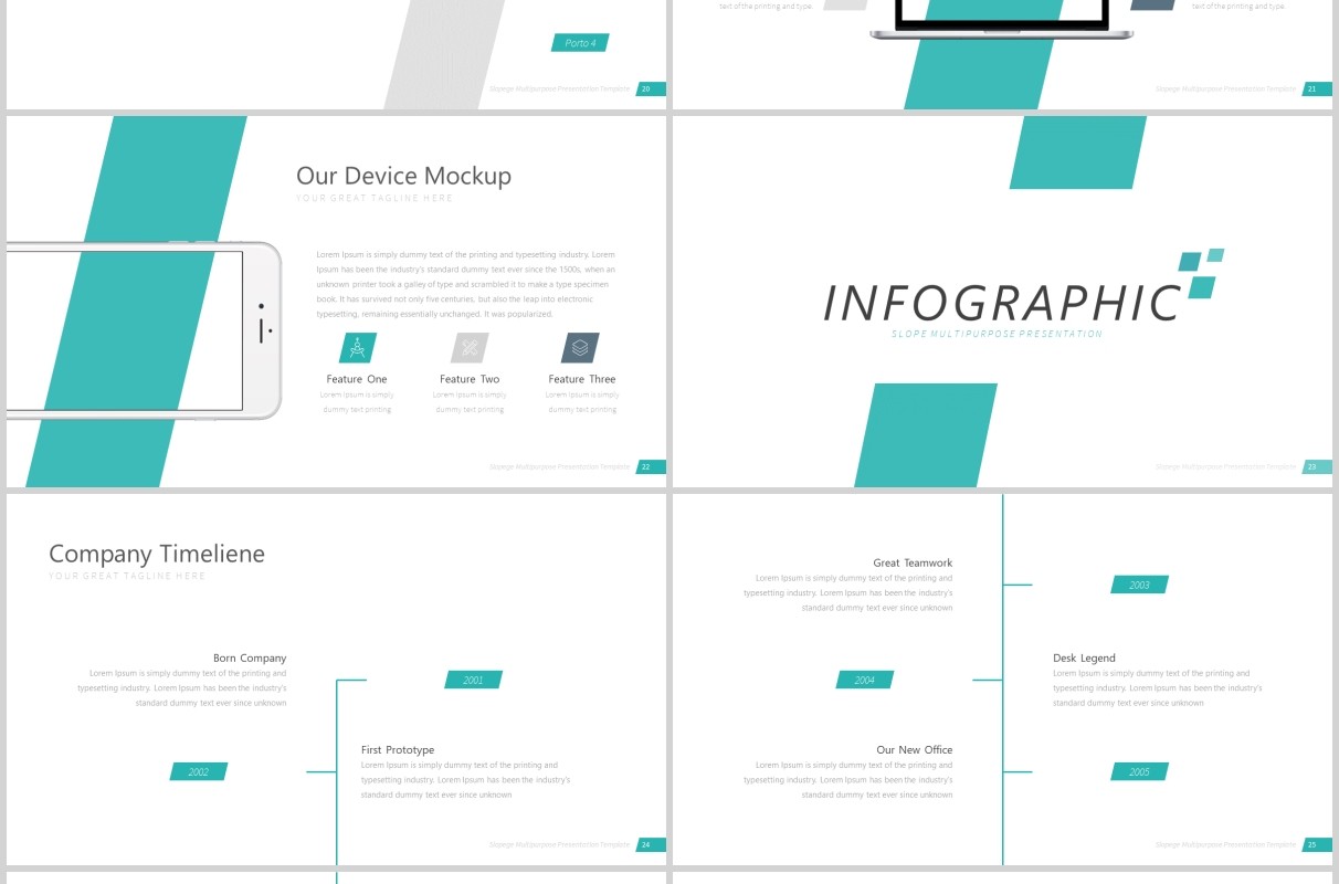 公司介绍企业简介PPT模板信息图表Slopegen Powerpoint Template