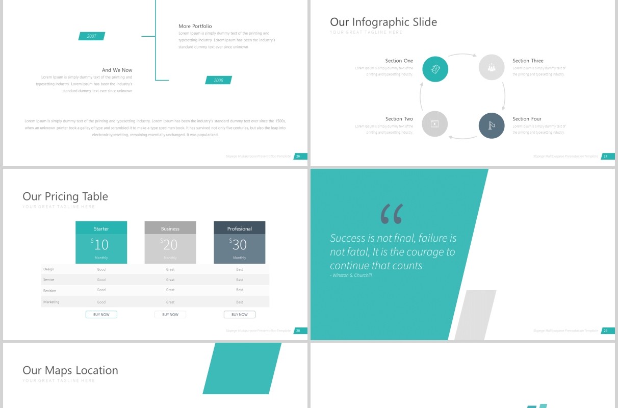 公司介绍企业简介PPT模板信息图表Slopegen Powerpoint Template