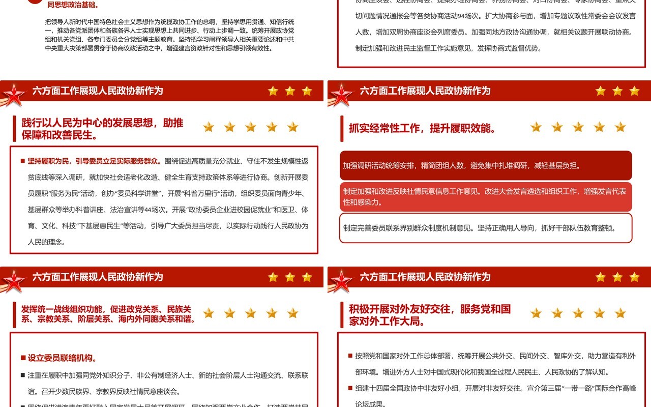 红色党政风政协常委会工作报告学习两会党课PPT模板