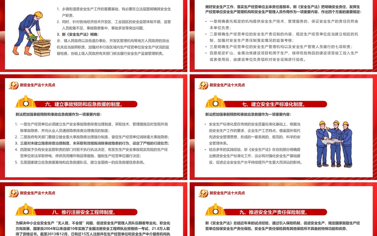 红色卡通安全生产月汇报PPT模板