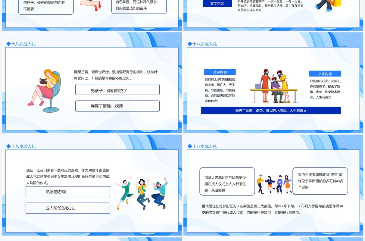 十八岁成人礼介绍成人礼致词动态PPT模板
