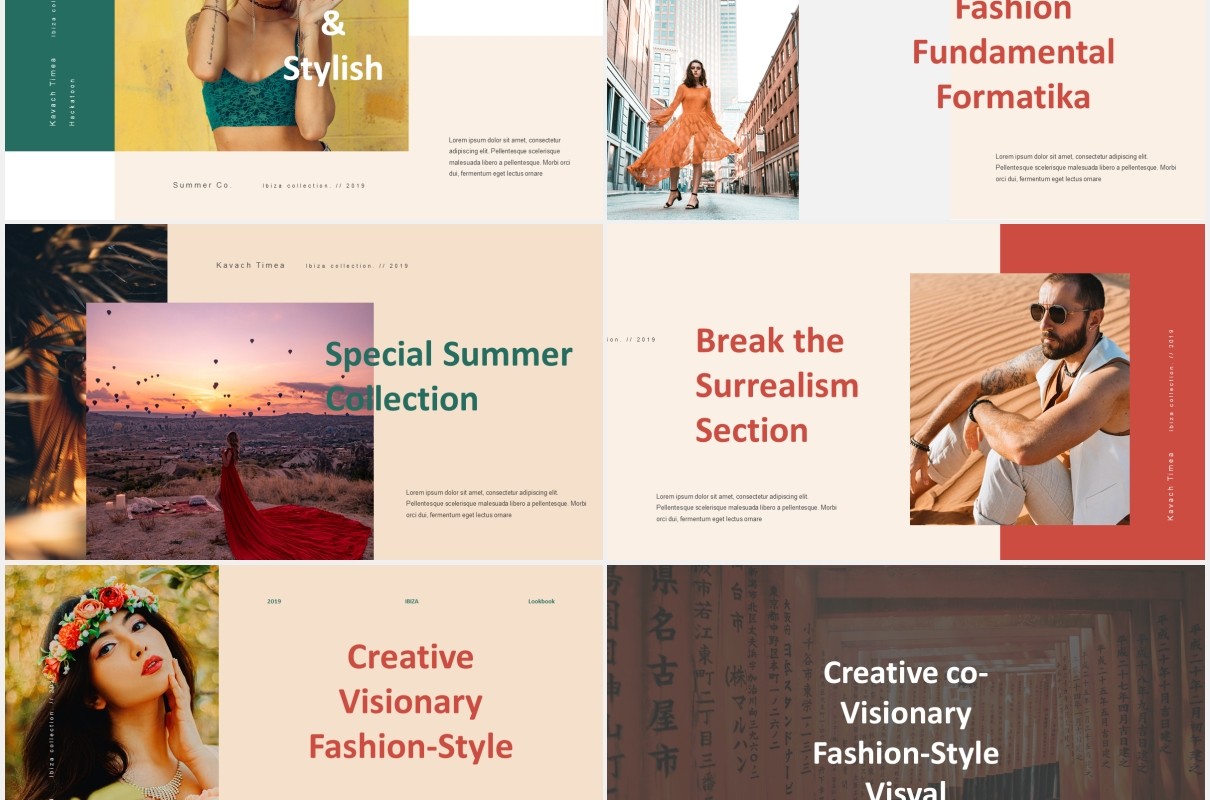 时尚优雅模特摄影展示PPT模板IBIZA - Stylish & Elegant Powerpoint Template