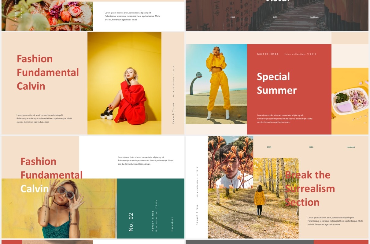 时尚优雅模特摄影展示PPT模板IBIZA - Stylish & Elegant Powerpoint Template