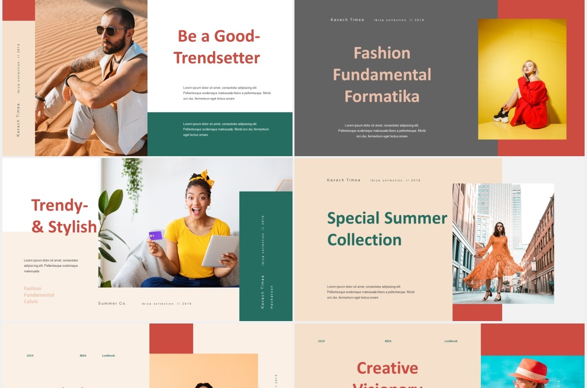时尚优雅模特摄影展示PPT模板IBIZA - Stylish & Elegant Powerpoint Template