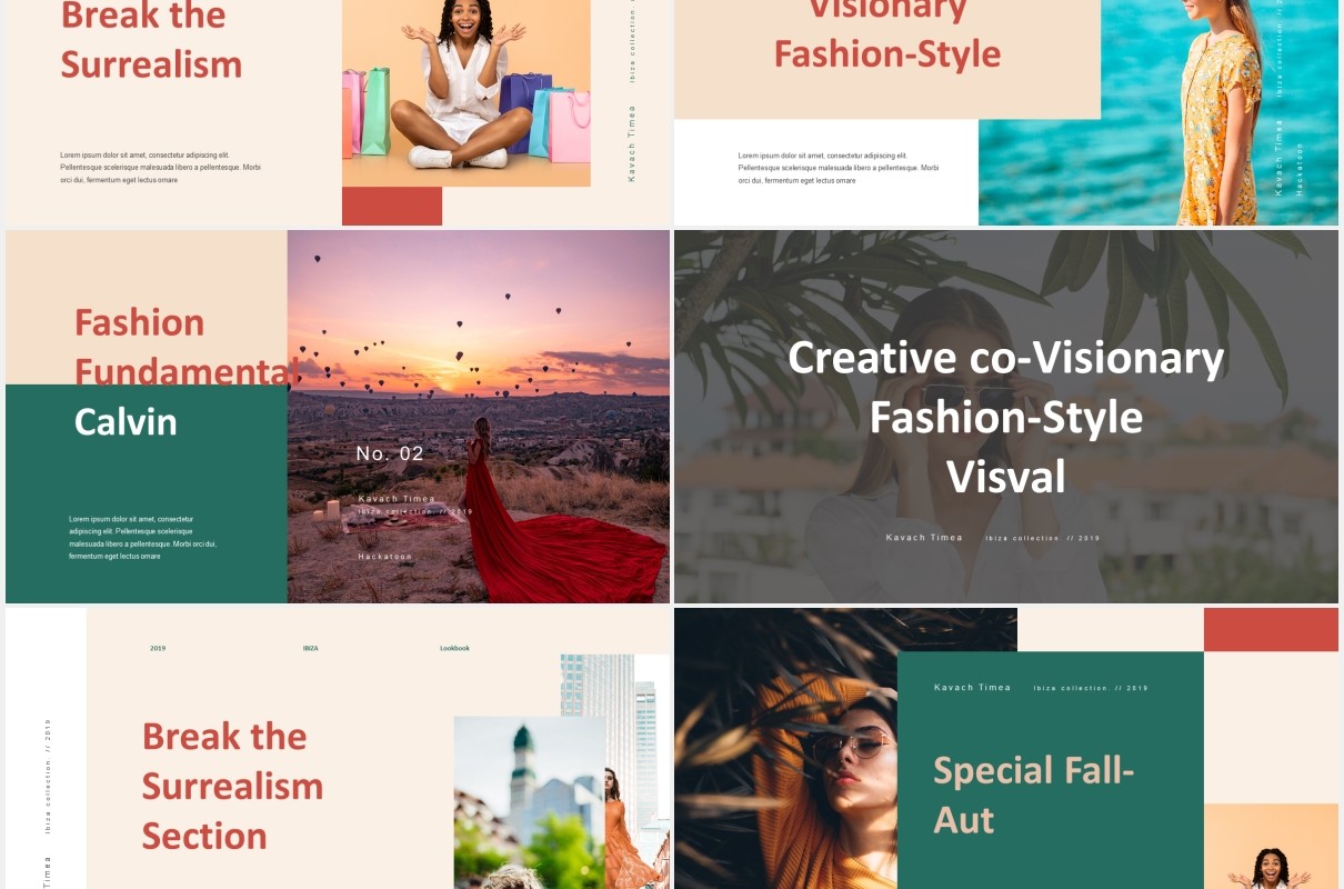 时尚优雅模特摄影展示PPT模板IBIZA - Stylish & Elegant Powerpoint Template